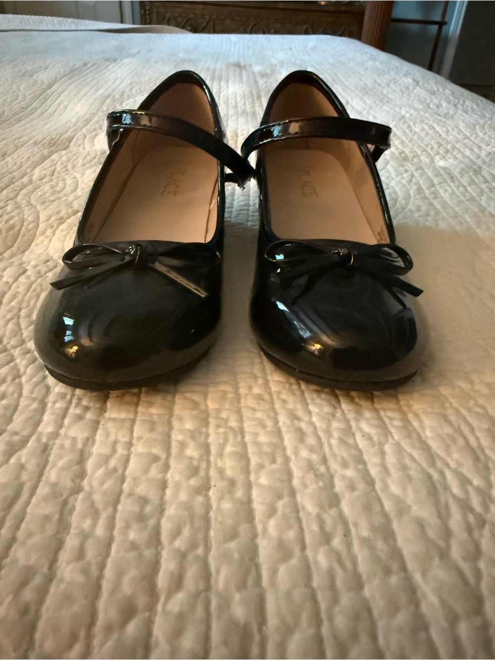 The Children's Place Black Patent Mary Jane Flats with Bow